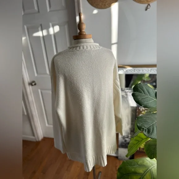 Vintage 90’s Cream Cowl Neck Oversized Sweater - Picture 4 of 7